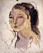 Jules Pascin Head portrait of woman oil painting picture wholesale